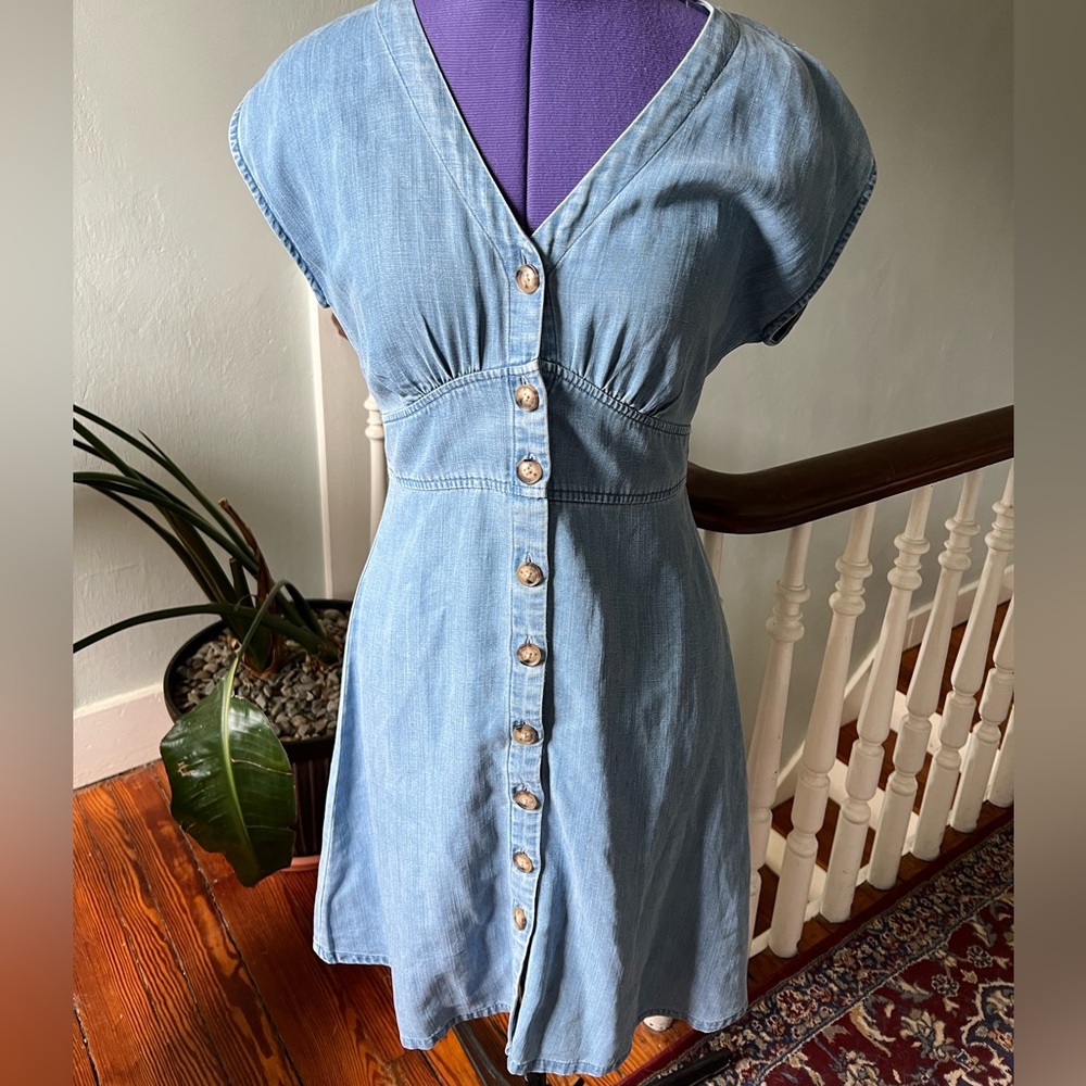 Loft Button Flare Dress